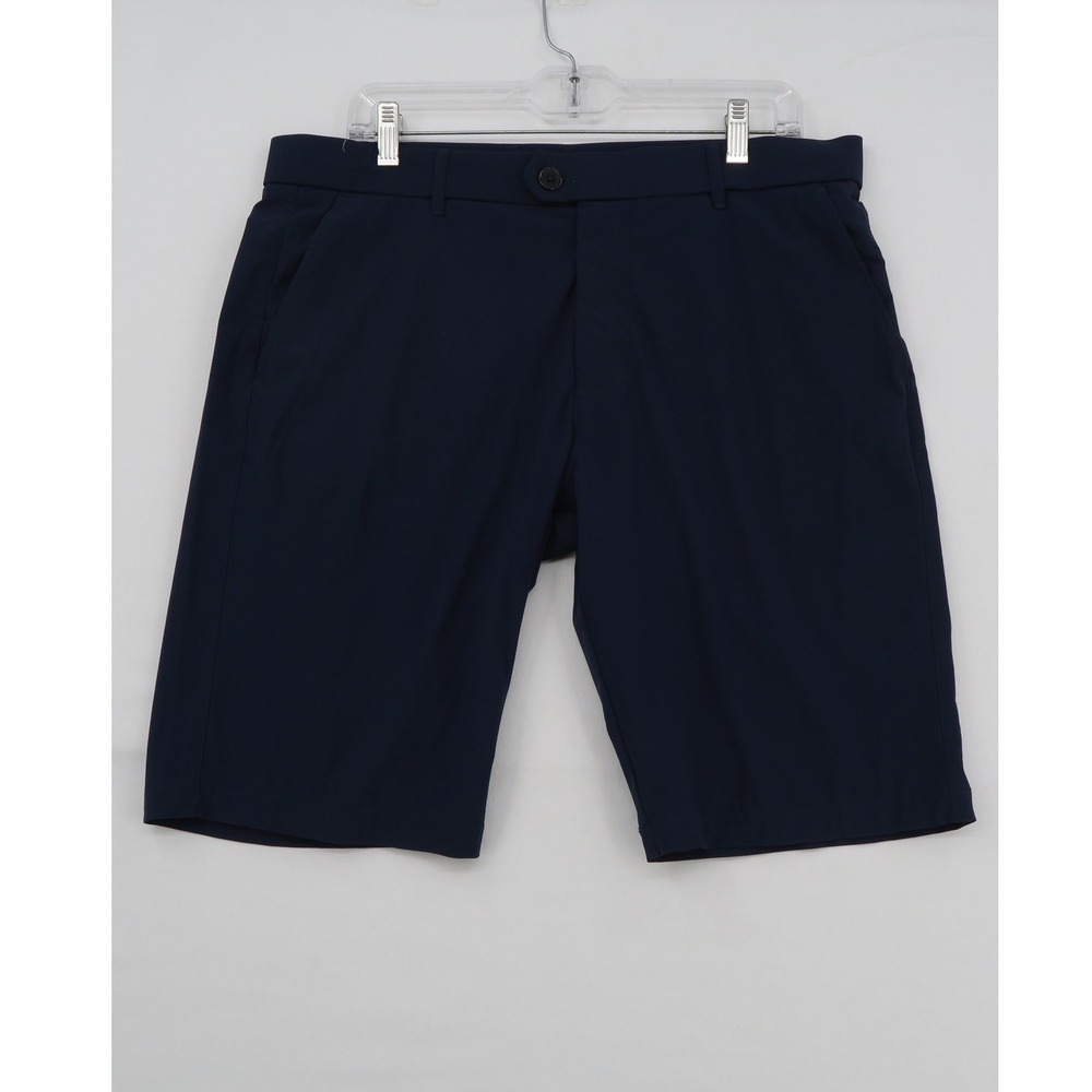 Greyson Montauk Golf Shorts Mens 34 Navy Blue Performance Stretch Wolf Logo
